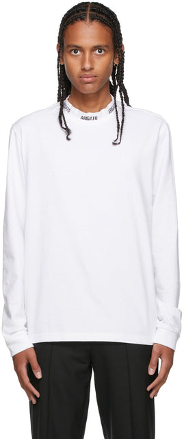 Axel Arigato White Feature Long Sleeve T-Shirt - T-shirt à manches longues Axel Arigato White - Axel Arigato White 기능 긴 소매 티셔츠