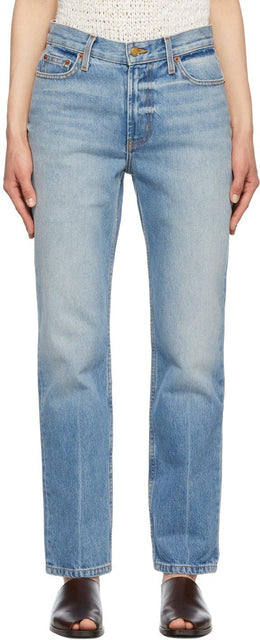 B Sides Blue Arts Straight Jeans - B côtés bleus arts jeans droites - B 사이드 블루 아트 스트레이트 청바지