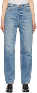 B Sides Blue Claude High Taper Jeans - B côtés bleu claude high coniler jeans - B 측면 파란색 클로드 높은 테이퍼 청바지