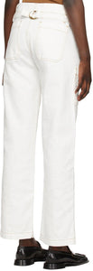 B Sides White Cinch Jeans