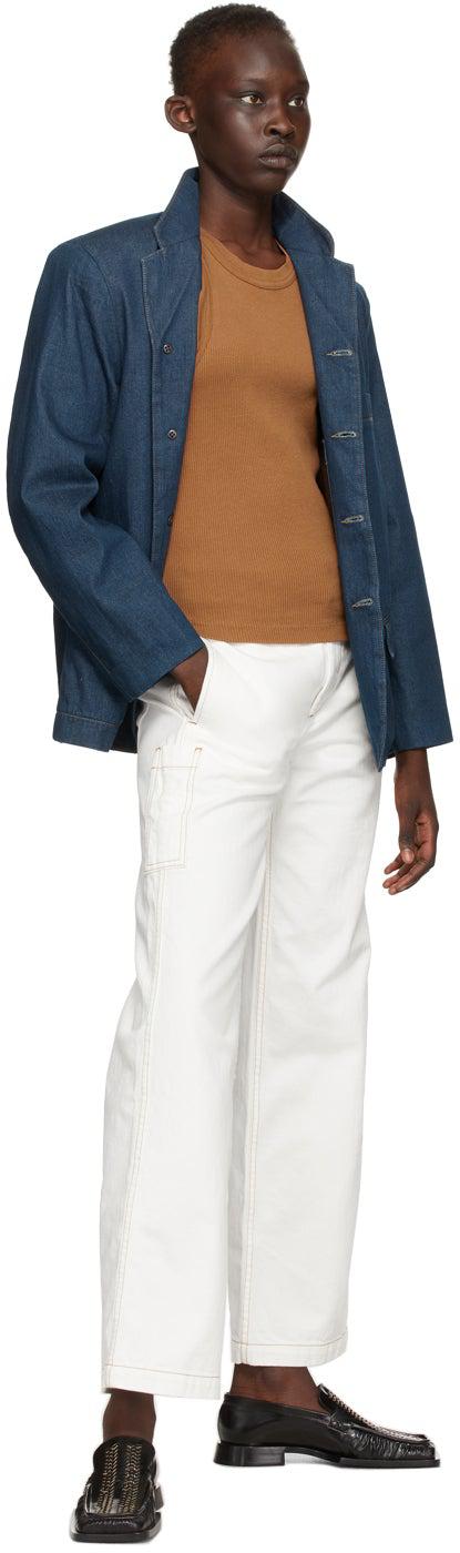 B Sides White Cinch Jeans