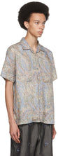 BEAMS PLUS Blue Paisley Open Collar Short Sleeve Shirt