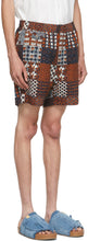 BEAMS PLUS Brown Komatsu Matere Edition Batik Print Beach Shorts