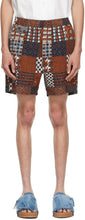 BEAMS PLUS Brown Komatsu Matere Edition Batik Print Beach Shorts - Beams Plus Brown Komatsu Matere édition Batik Print Beach Short - 빔 플러스 브라운 고마츠 Matere Edition Batik Print Beach 반바지