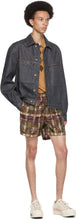 BEAMS PLUS Khaki Check Beach Shorts