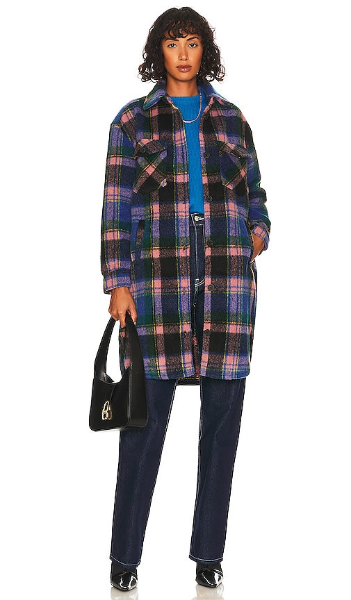 BLANKNYC Plaid Shacket in Blue,Pink Plaid à carreaux Blanknyc en bleu, rose Blanknyc格子棚，蓝色，粉红色