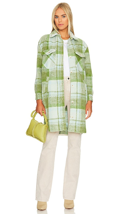 BLANKNYC Plaid Shacket in Green Plaid à carreaux Blanknyc en vert 绿色的Blanknyc格子shacket