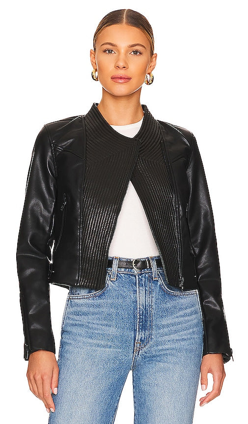 BLANKNYC Vegan Leather Jacket in Black Veste en cuir végétalien Blanknyc en noir 黑色的Blanknyc素食皮革夹克