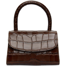 BY FAR Brown Croc Mini Bag
