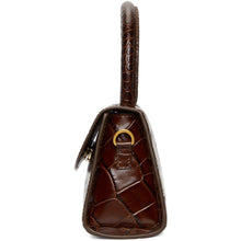 BY FAR Brown Croc Mini Bag
