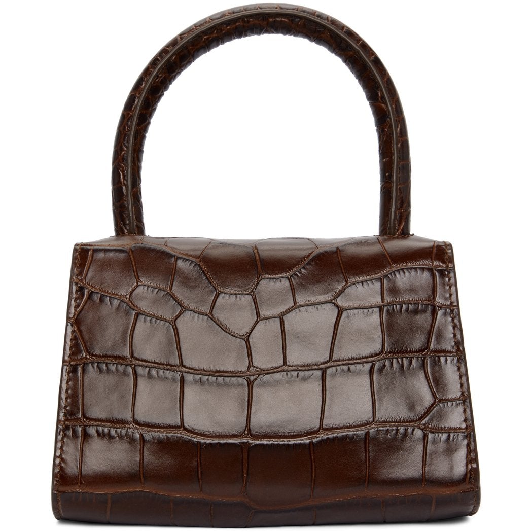 BY FAR Brown Croc Mini Bag BlackSkinny