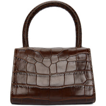 BY FAR Brown Croc Mini Bag