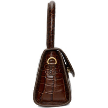 BY FAR Brown Croc Mini Bag