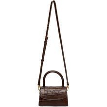 BY FAR Brown Croc Mini Bag - Par un mini sac croc carré - 멀리 갈색 croc 미니 백