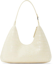 BY FAR Off-White Croc Amber Bag