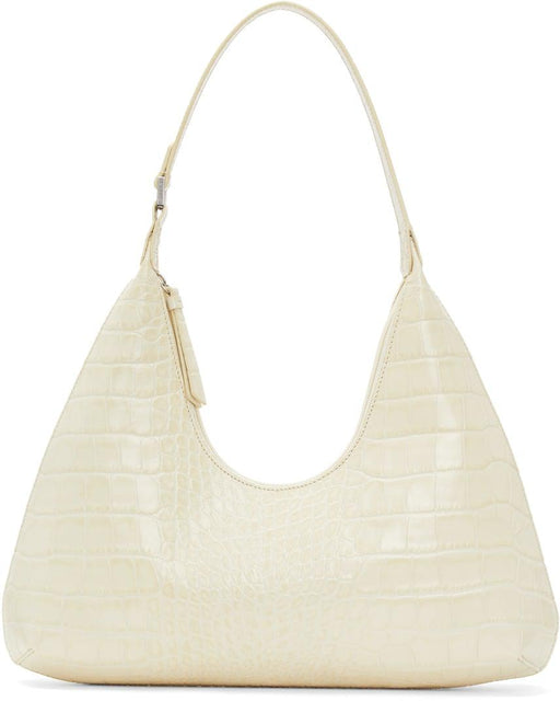 BY FAR Off-White Croc Amber Bag - Par sac ambre crocique blanc cassé blanc - 멀리 떨어진 화이트 악어 앰버 백