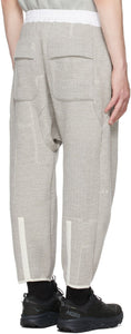 BYBORRE Off-White Wool Tapered Crop Lounge Pants