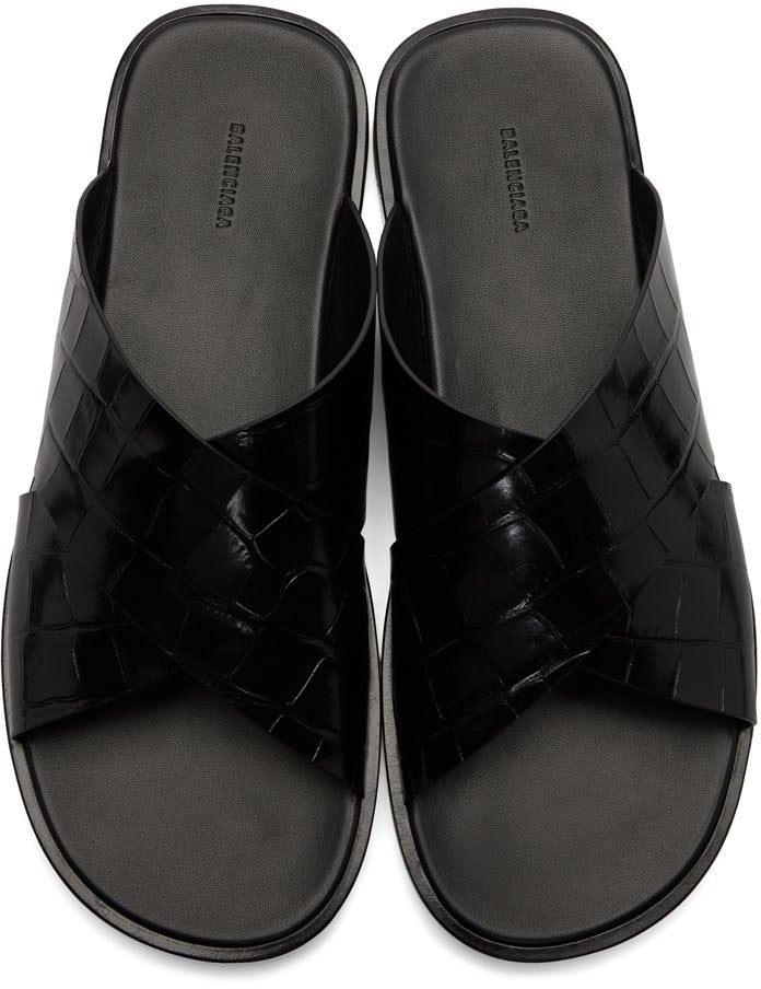 Balenciaga Black Cosy Croc Sandals