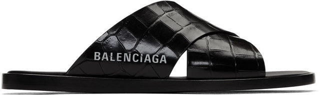 Balenciaga Black Cosy Croc Sandals - Sandales Croc Croc Crocc Balenciaga - Balenciaga Black Cozy Croc Sandals.