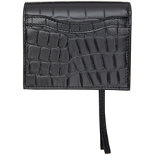 Balenciaga Black Croc Neo Classic Flap Card Holder