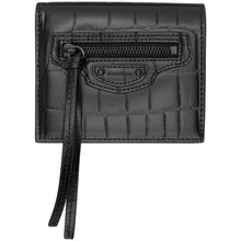 Balenciaga Black Croc Neo Classic Flap Card Holder - BALENCIAGA NOIR CROC NEO NEO Classic FLAP Titulaire de la carte - Balenciaga Black Croc Neo 클래식 플랩 카드 홀더