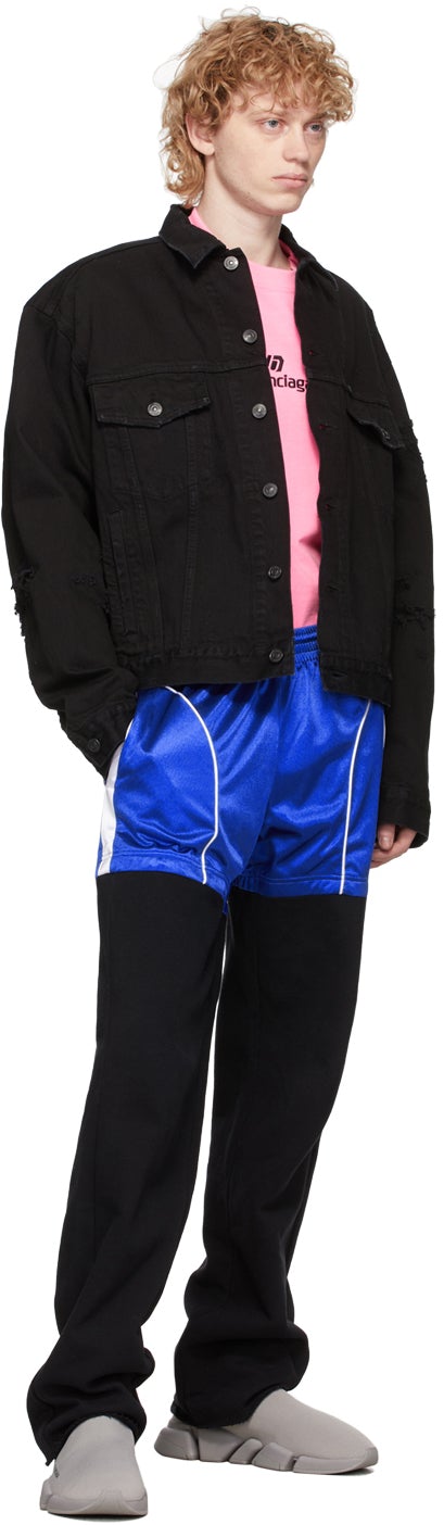 Balenciaga Black Denim Ripped Jacket