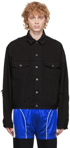 Balenciaga Black Denim Ripped Jacket - Veste déchirée en denim noir Balenciaga - Balenciaga 블랙 데님 찢어진 재킷