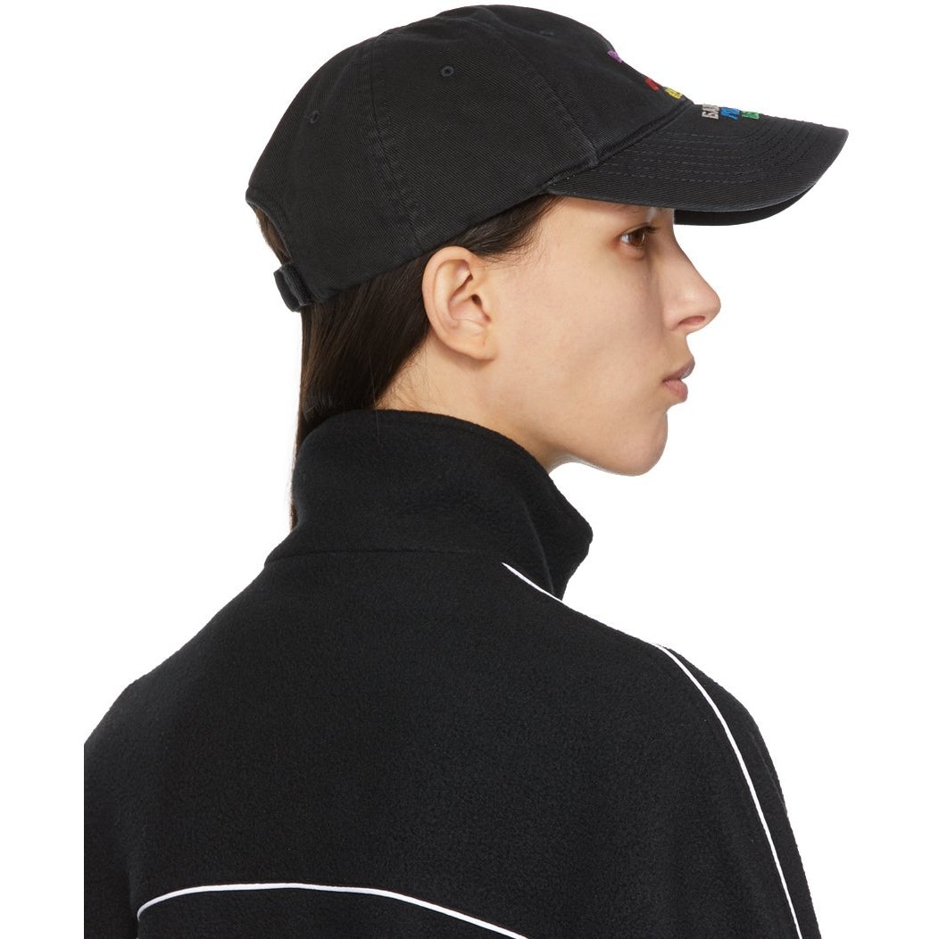 関税・送料込み【BALENCIAGA】Blackletter Script キャップ Blackletter Script Cap in Black Faded | Balenciaga US