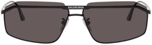 Balenciaga Black Logo Rectangular Sunglasses - Lunettes de soleil rectangulaires du logo noir Balenciaga - Balenciaga 블랙 로고 직사각형 선글라스