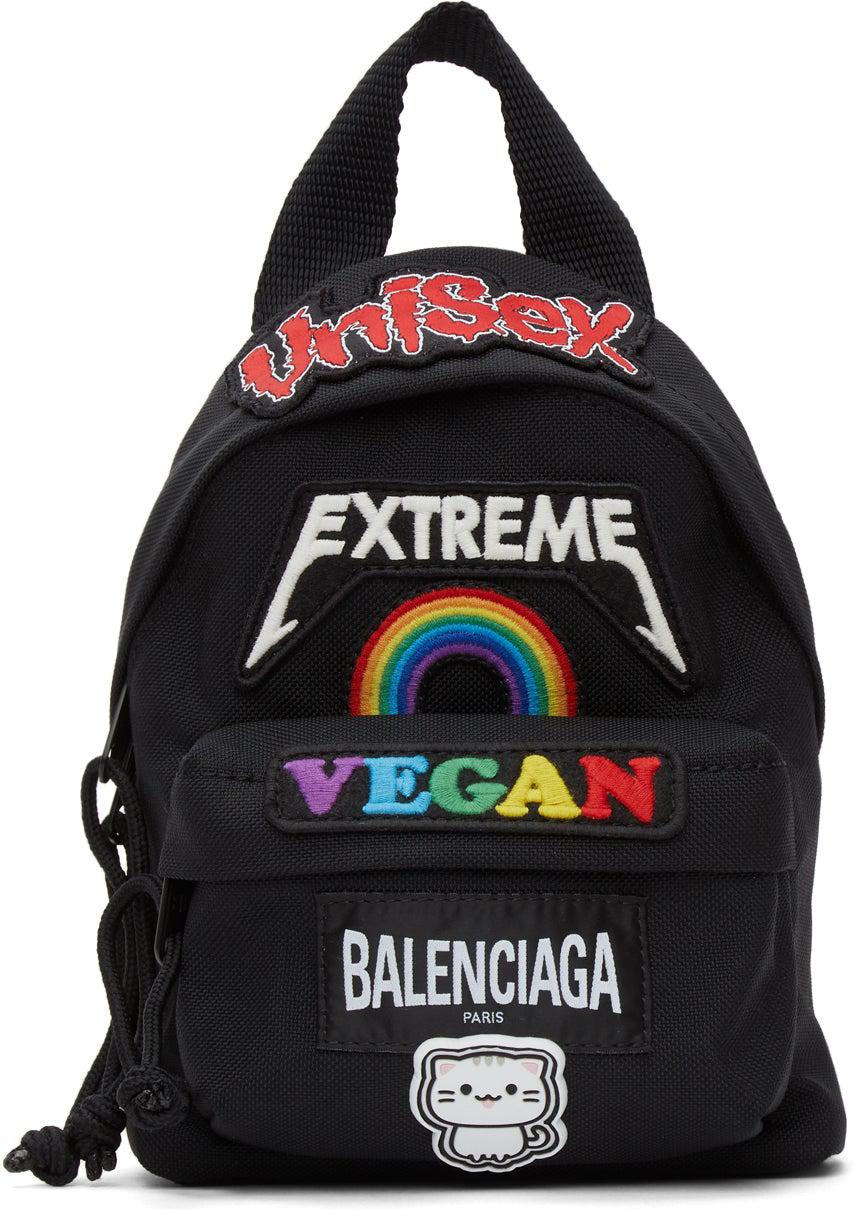 Balenciaga Black Mini Gamer Patch Backpack  BlackSkinny