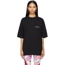 Balenciaga Black Oversized 'DÃ©filÃ©' T-Shirt - T-shirt Balenciaga Noir 'Déta Filé' - Balenciaga Black 대형 'DÃ © FillÃ ©'티셔츠
