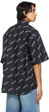 Balenciaga Black Script Logo Short Sleeve Shirt