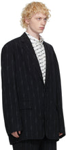 Balenciaga Black Striped Signature Logo Blazer