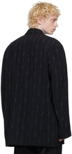 Balenciaga Black Striped Signature Logo Blazer