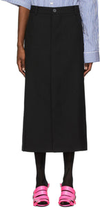 Balenciaga Black Wool Flatground Skirt - Jupe à plateau à plateau de laine noire Balenciaga - Balenciaga 검은 양모 평평한 치마