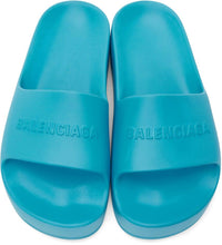 Balenciaga Blue Chunky Slide Sandals