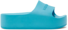 Balenciaga Blue Chunky Slide Sandals - Sandales à glissière bleus Balenciaga - Balenciaga Blue Chunky Slide Sandals.