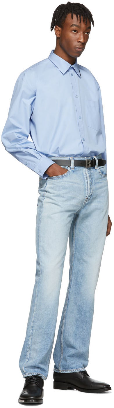 Balenciaga Blue Rubber Logo Shirt