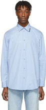 Balenciaga Blue Rubber Logo Shirt - Chemise de logo en caoutchouc Balenciaga bleu - Balenciaga 블루 고무 로고 셔츠