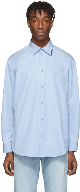 Balenciaga Blue Rubber Logo Shirt - Chemise de logo en caoutchouc Balenciaga bleu - Balenciaga 블루 고무 로고 셔츠
