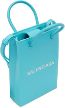 Balenciaga Blue Shopping Phone Holder Bag