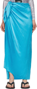 Balenciaga Blue Silk Easywrap Skirt - Jupe EasyWrap Silk Blue EasyWrap Balenciaga - Balenciaga Blue Silk EasyWrap Skirt.