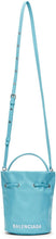 Balenciaga Blue XS Drawstring Wheel Bucket Bag - Sac de godets de roue cordon de Balenciaga Blue XS - Balenciaga 블루 XS Drawstring 휠 버킷 백