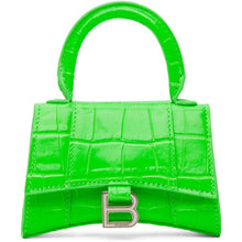 Balenciaga Green Croc Mini Hourglass Bag