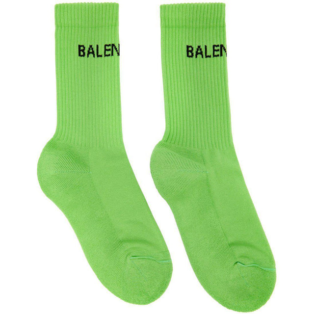 Balenciaga Green Logo Tennis Socks