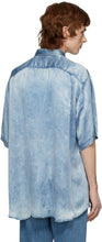 Balenciaga Indigo Satin Acid Wash Shirt