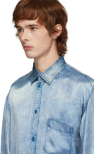 Balenciaga Indigo Satin Acid Wash Shirt