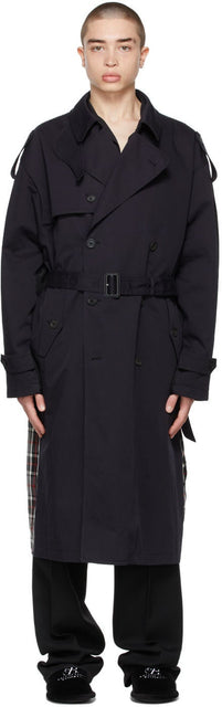 Balenciaga Navy Flatground Trench Coat - BALENCIAGA NAVY SAILLINE TRACH - Balenciaga Navy Flatfround 트렌치 코트