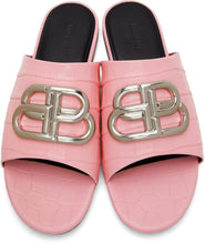 Balenciaga Pink Croc BB Sandals