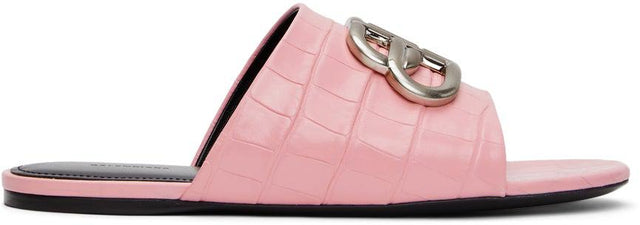Balenciaga Pink Croc BB Sandals - Sandales BB Croc Pink Balenciaga - Balenciaga 핑크 Croc Bb 샌들